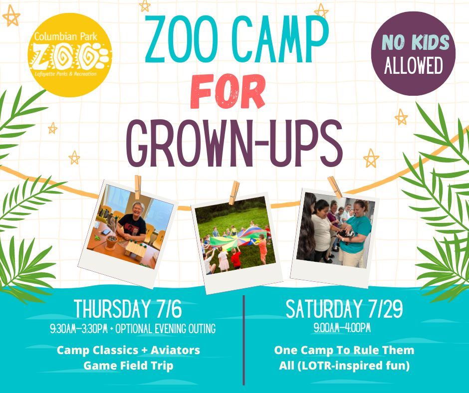 zoo camp for grown ups