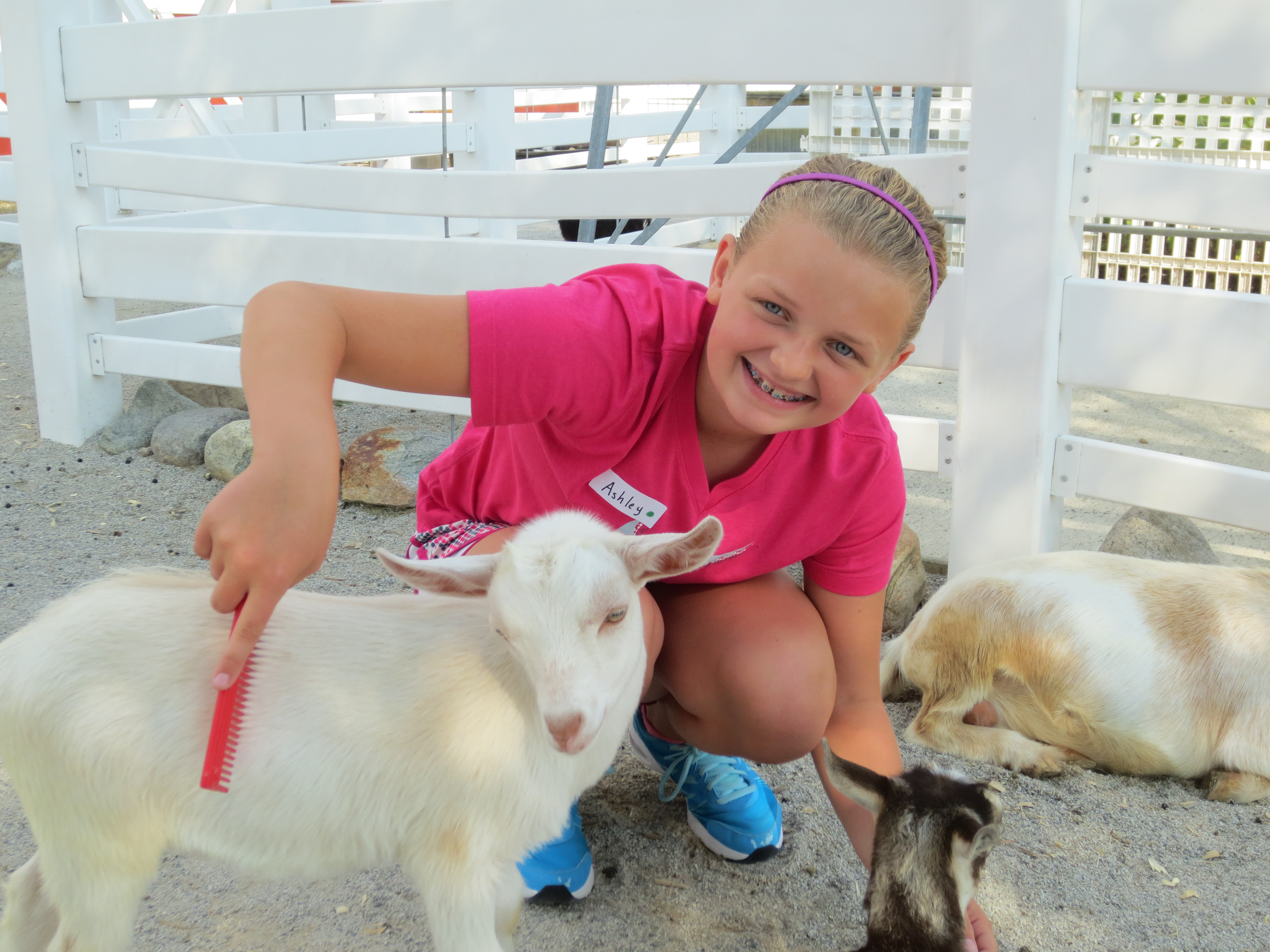 Ashley sure does love our goats!