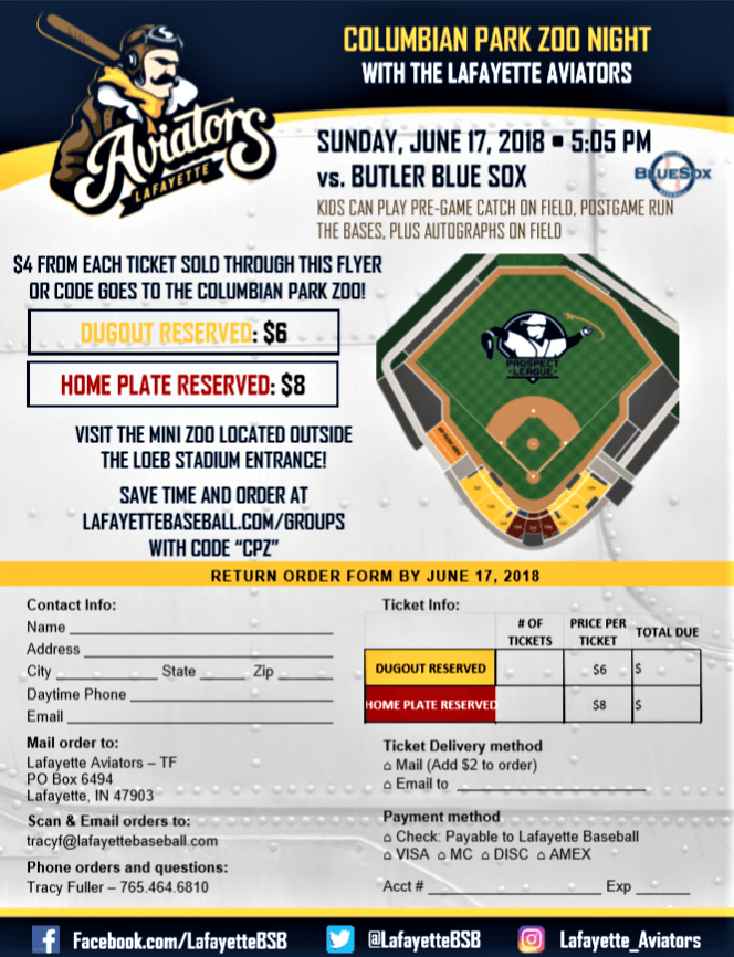 Aviators fundraiser flyer 2018