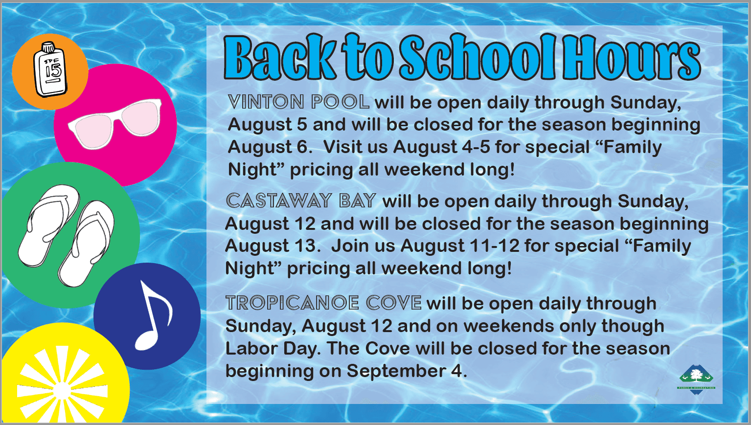 Back to School Hours 2018